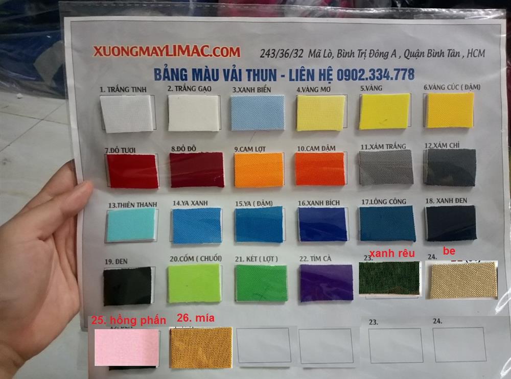 bảng màu vải thun cá sấu
